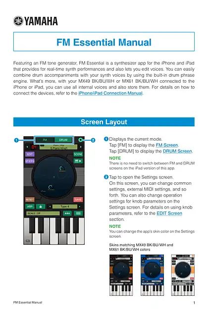yamaha雅马哈FM Essential Manual EN